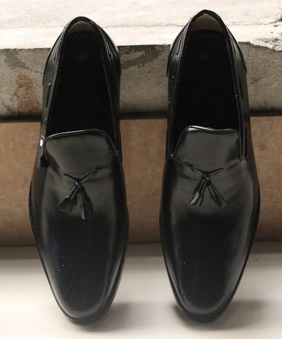 New Handmade Formal Shoes Men's Two Tone Black Leather Stylish Slip On Tasssel Style Loafer Dress & Casual Wear Boots