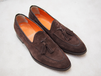 Brown Suede Tassels Loafers Slips On Moccasin Handmade Edition Shoes