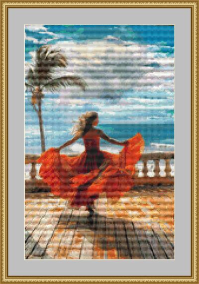 Dancing By The Sea Cross Stitch Pattern