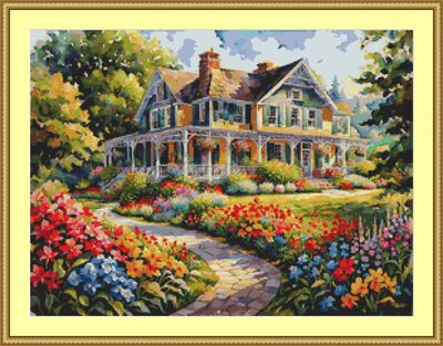 Country House Cross Stitch Pattern