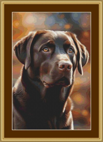 Chocolate Labrador Cross Stitch Pattern