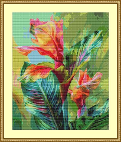Canna Lily Cross Stitch Pattern