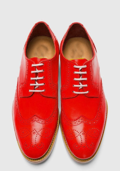 Christmas Special Red Lace Up Wing Tip Shoes, Handmade Red Lace Up Genuine Leather Shoes