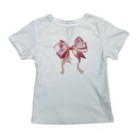 Y2K Bow Print Baby Tee - Thumbnail 2