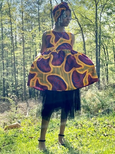 Orange & Burgandy Dress Size 6/7