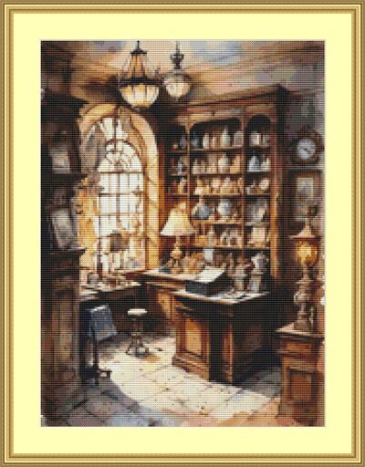 Antique Shop Cross Stitch Pattern