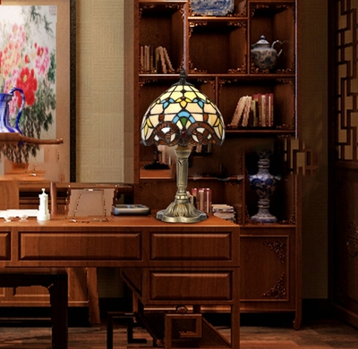 Bedside Lamp Retro Bar Yellow Glass Lamp Resin Base Table Lamps Makeup Table Side Table Led Lights