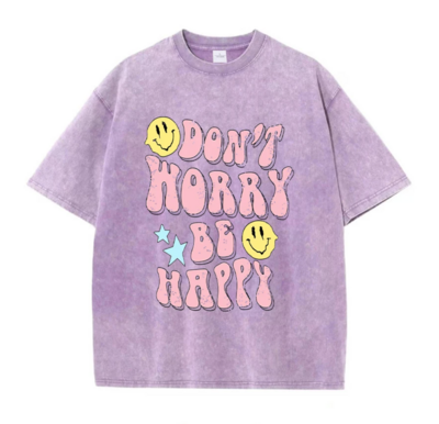 ACID WASHED DON'T WORRY BE HAPPY TEE