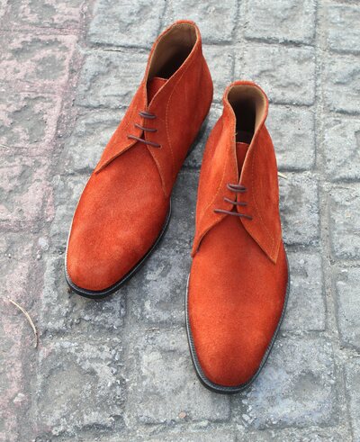Crafted Leather Tan Color Suede Chukka Dress Boot
