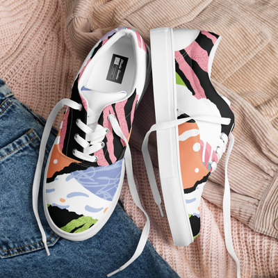 Womens lace-up canvas shoes