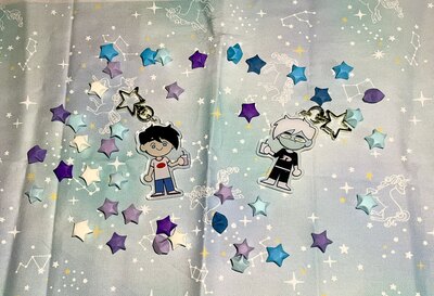 Double-sided Danny Phantom and Fenton Grimace Shake Acrylic Keychain