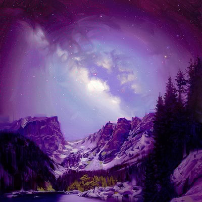 Galactic range - print of original oil painting - Thumbnail 1