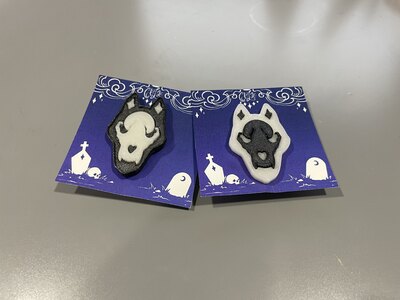 Canis-3d Printed Glow in The Dark Pin