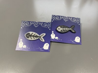 Piscis-3d Printed Glow in The Dark Pin