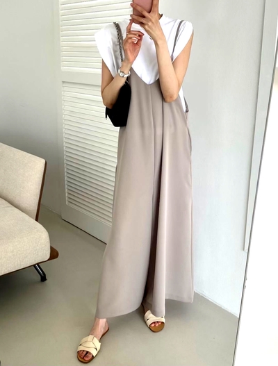 Stunning Hippie Baggy Suspender Shoulder Strap Pleated Loose Outfit Wide Leg Oversize Pants Amazing