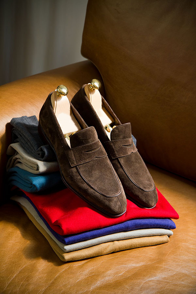 Handmade Brown Suede 100% Premium Handmade Dress Shoes Ideal Match