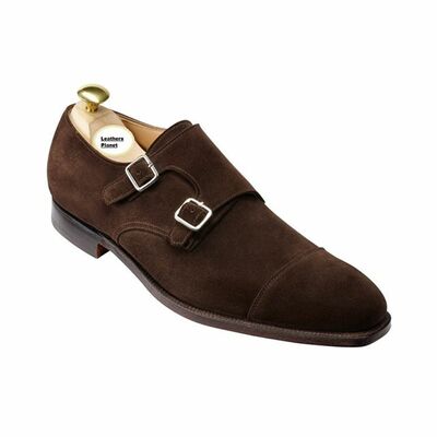 Handmade Men Brown Shoes, Double Monk Strap Shoes, Men Formal Monk Shoes