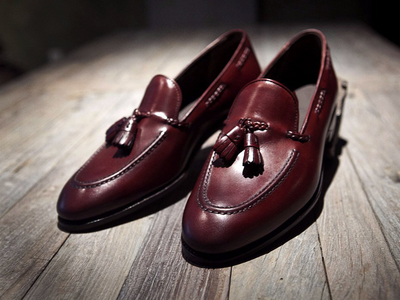 Awesome Looks Red Berry Leather Finishing Handmade Loafers Slips On Moccasin Shoes