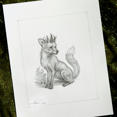 "The Crowned Fox" original drawing