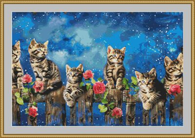 Tabby Kittens Cross Stitch Pattern