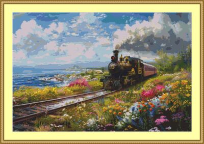 Steam Train Cross Stitch Pattern