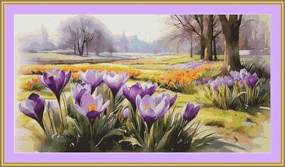 Crocuses Cross Stitch Pattern