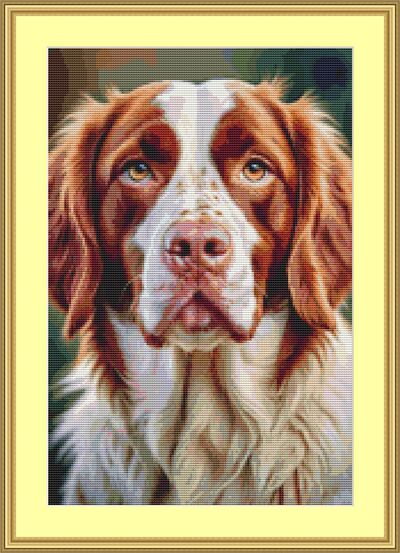 Brittany Spaniel Cross Stitch Pattern