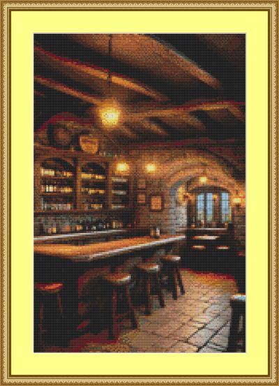 An English Pub Cross Stitch Pattern