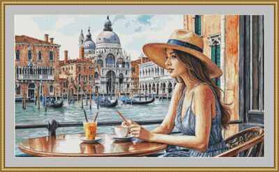 A Coffee In Venice Cross Stitch Pattern