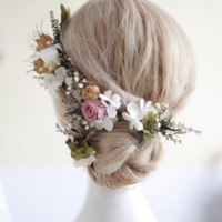 Natural Preserved Flower Dried Flower Wedding Headpiece Hair Pin Tiara Accessories - Thumbnail 1