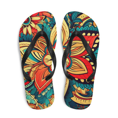 Bohemian Gold Frabic Flip-Flops
