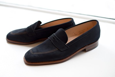 Ideal Choice Black Suede Penny Loafers Slips On Shoes Handmade Edition