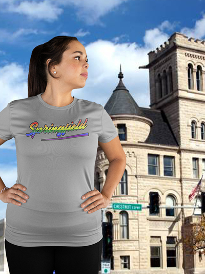 Springfield Pride, bring out the rainbow Womens Athletic T-shirt