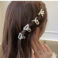 6pcs Cute Pearl Metal Crab Clips Small Hairpins Hair Accessories - Thumbnail 3