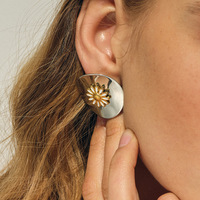 Fashion oil dripping daisy earrings - Thumbnail 2