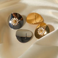 Fashion oil dripping daisy earrings - Thumbnail 5