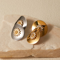 Fashion oil dripping daisy earrings - Thumbnail 4