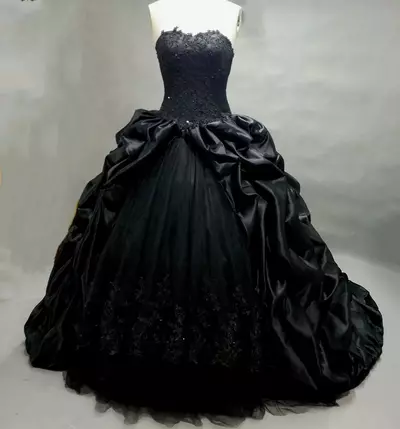 Gothic Black Wedding Dresses Bridal Gown