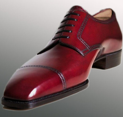 Handmade Burgundy Leather Cap Toe Formally Wear Shoes For Mens