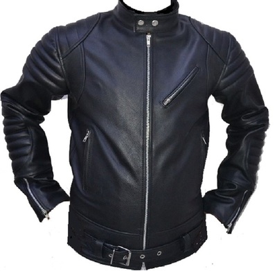 Handmade Mens Designer Black Biker Leather Jacket, Slim Fit Jacket For Mens