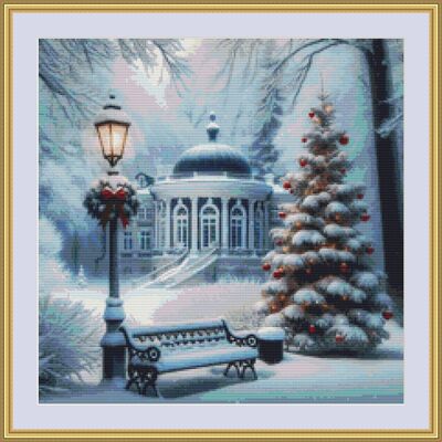 Snowy Christmas Tree Cross Stitch Pattern