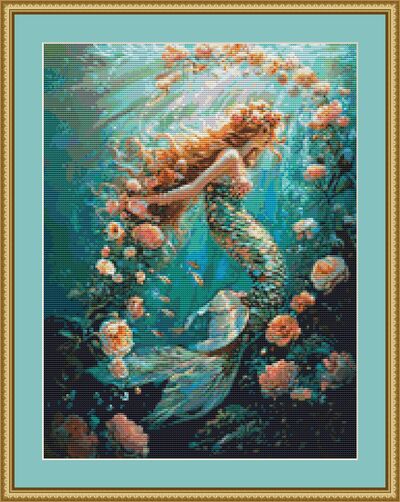 Under Water Mermaid Cross Stitch Pattern