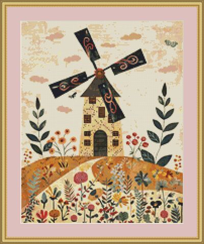 Windmill Cross Stitch Pattern