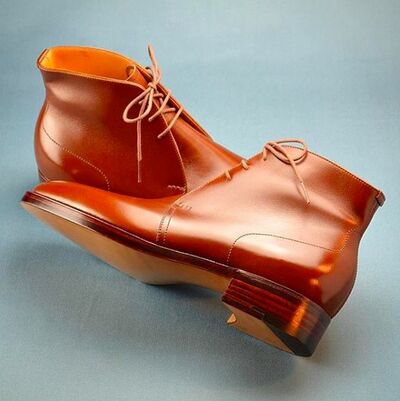Handmade Chukka Mens Genuine Leather Shoes