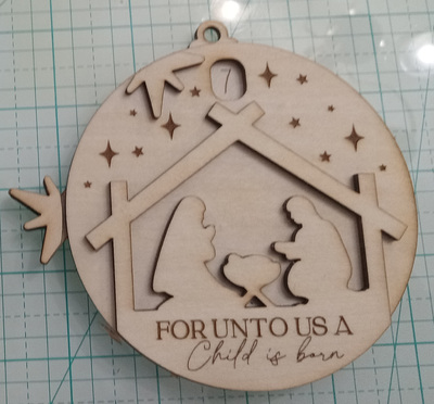 #5 Advent Christmas Ornament - For Unto Us Is Born