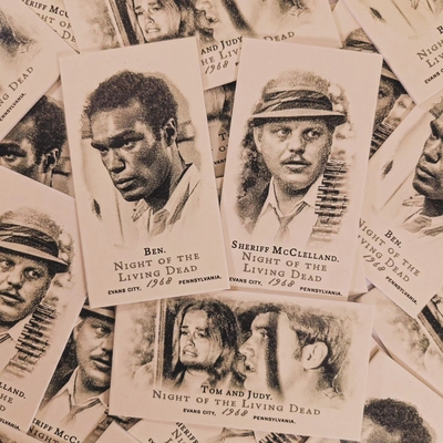 Night of the Living Dead - Series 2 - Three (3) Piece Custom Horror Movie Vintage Trading Card Set