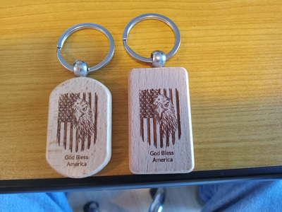 #82 God Bless America Keyring - Rectangle