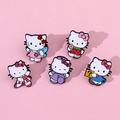 5pcs cute anime kitty brooches pins - Thumbnail 1