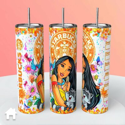 Disney Pocahontas Meeko x Starbucks type tumbler
