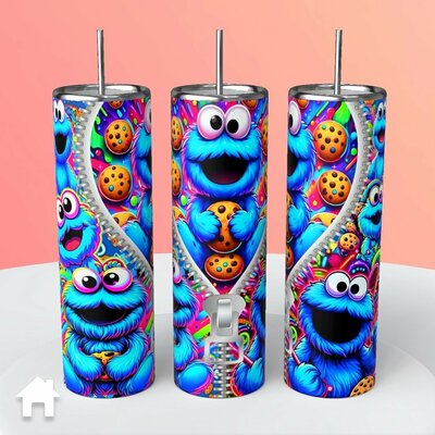 Sesame Street Cookie Monster Zipper tumbler